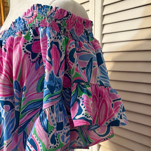 Lilly Pulitzer Asymmetrical Dress in Pink and Green Floral - Picture 8 of 16